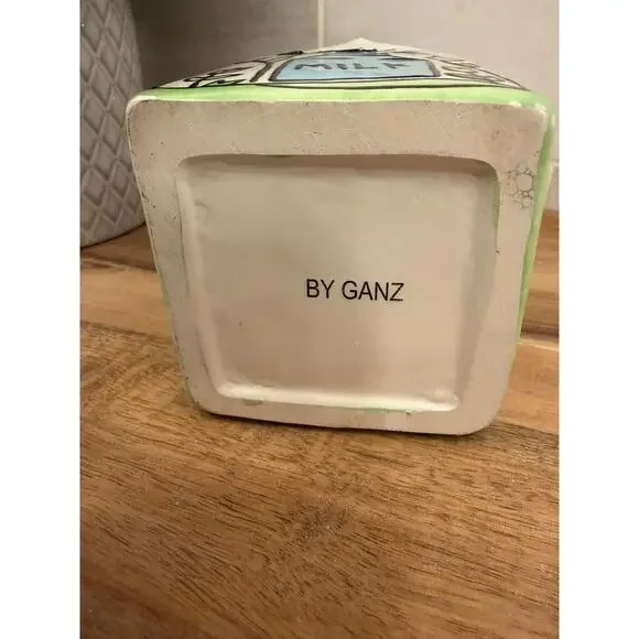 VTG Ganz Ceramic Milk‎ Creamer Carton with Spout Drawn Cows and Flowers - Picture 6 of 9